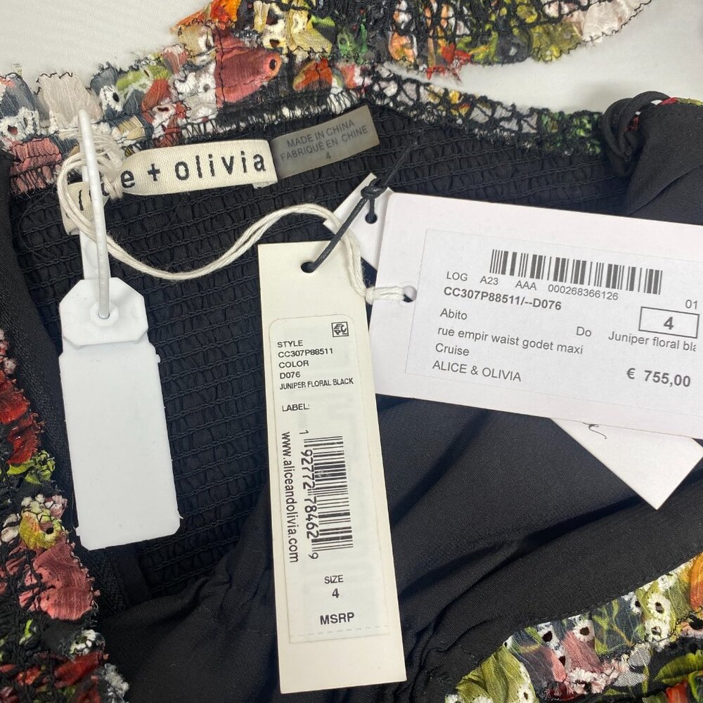 Alice + Olivia Rue Godet Maxi Dress 4 NWT $695 - Picture 9 of 11